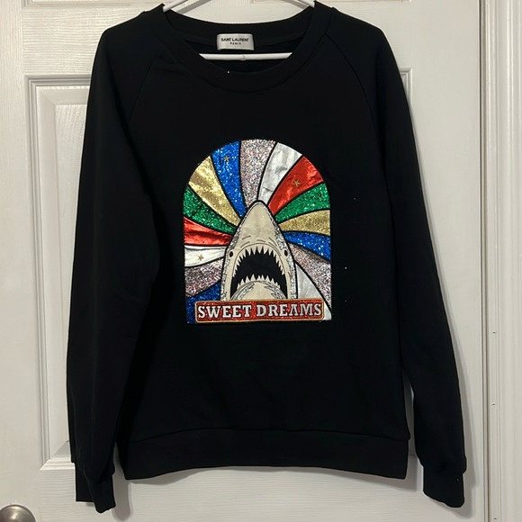 YSL - SAINT LAURENT SHARK PATCH CREW SWEAT - authentic - Picture 2 of 5